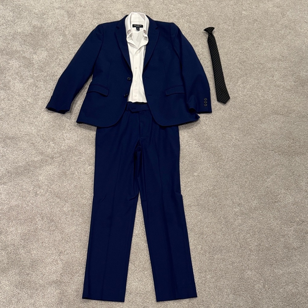 Boys Blue Suit with White Shirt